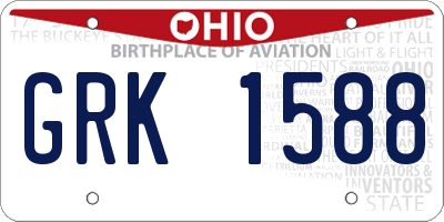 OH license plate GRK1588
