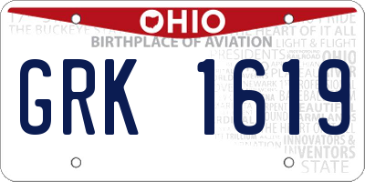 OH license plate GRK1619