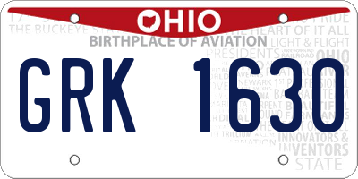 OH license plate GRK1630