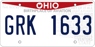 OH license plate GRK1633