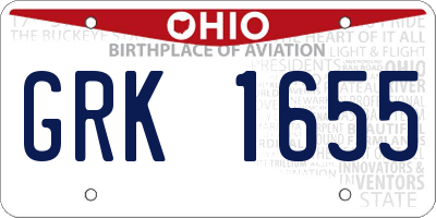 OH license plate GRK1655
