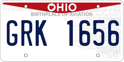 OH license plate GRK1656