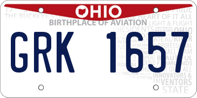 OH license plate GRK1657