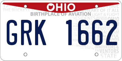 OH license plate GRK1662