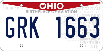 OH license plate GRK1663