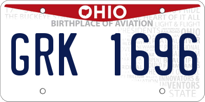 OH license plate GRK1696