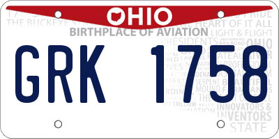 OH license plate GRK1758