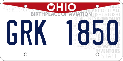 OH license plate GRK1850