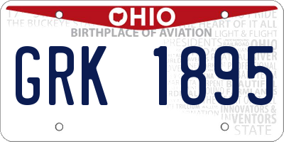 OH license plate GRK1895