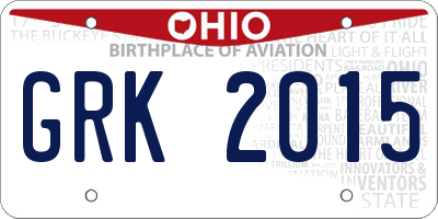 OH license plate GRK2015