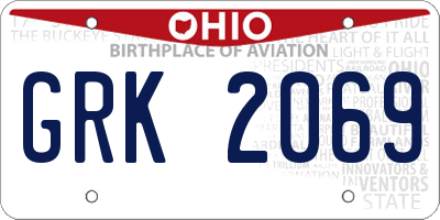 OH license plate GRK2069
