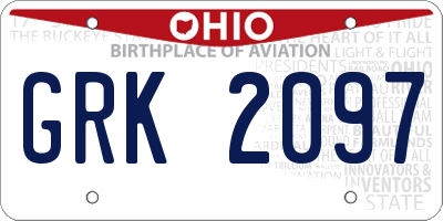 OH license plate GRK2097