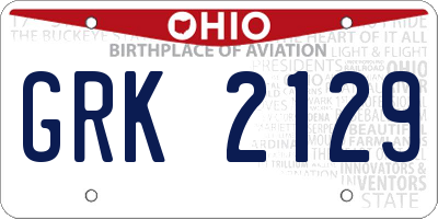 OH license plate GRK2129