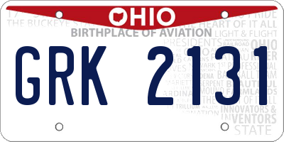 OH license plate GRK2131