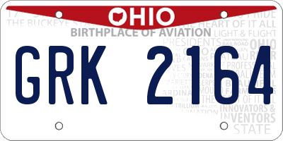 OH license plate GRK2164