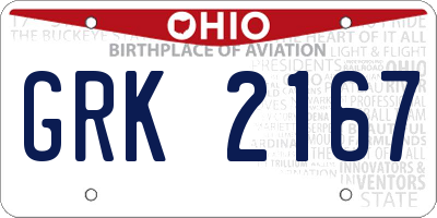 OH license plate GRK2167