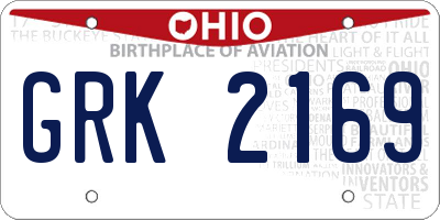 OH license plate GRK2169