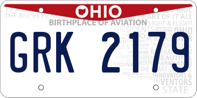 OH license plate GRK2179