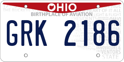 OH license plate GRK2186