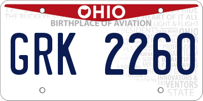 OH license plate GRK2260