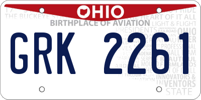 OH license plate GRK2261