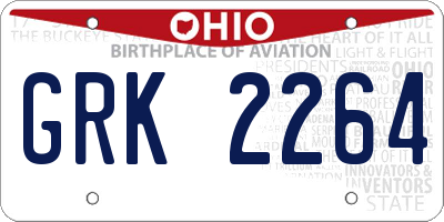 OH license plate GRK2264