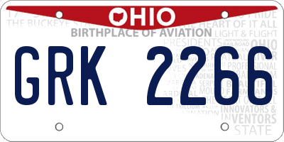 OH license plate GRK2266