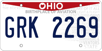 OH license plate GRK2269