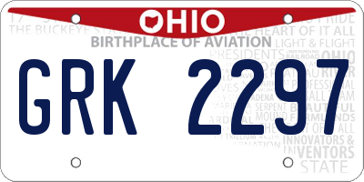 OH license plate GRK2297