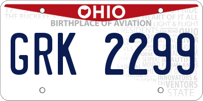 OH license plate GRK2299