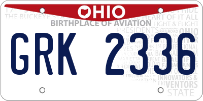 OH license plate GRK2336