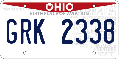 OH license plate GRK2338