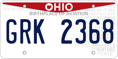 OH license plate GRK2368