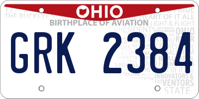 OH license plate GRK2384