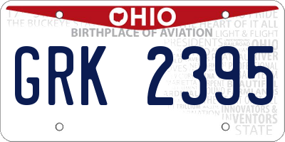 OH license plate GRK2395