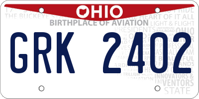 OH license plate GRK2402