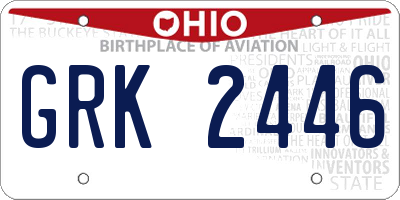 OH license plate GRK2446