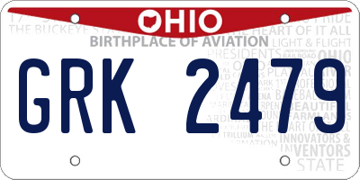 OH license plate GRK2479