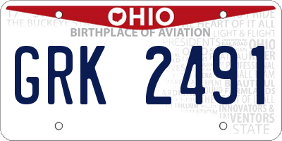 OH license plate GRK2491