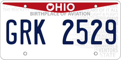 OH license plate GRK2529