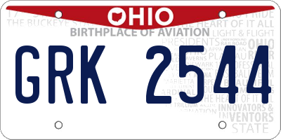 OH license plate GRK2544