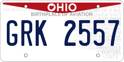 OH license plate GRK2557