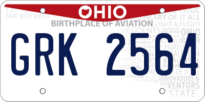 OH license plate GRK2564