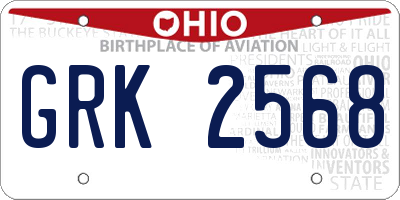 OH license plate GRK2568