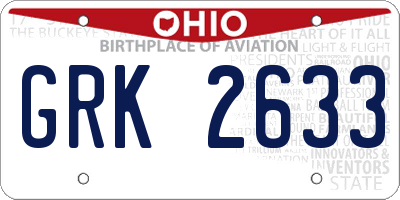 OH license plate GRK2633