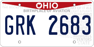 OH license plate GRK2683
