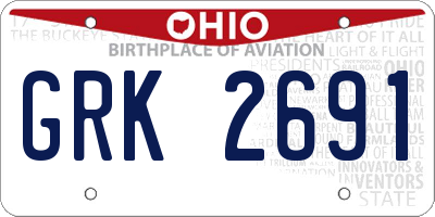 OH license plate GRK2691
