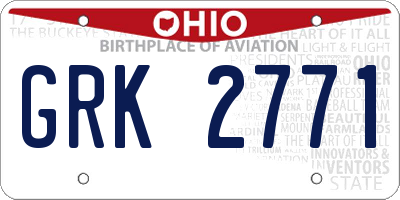 OH license plate GRK2771