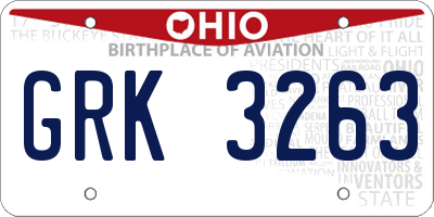 OH license plate GRK3263