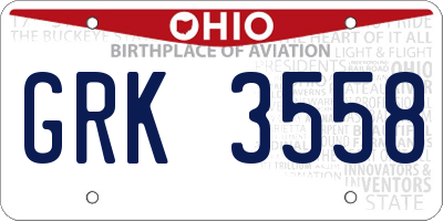 OH license plate GRK3558